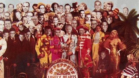 The adapted artwork for the Sgt Pepper's Lonely Hearts Club Band