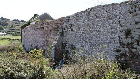 East wall of Nunnery in Alderney