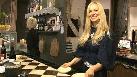 Greta Gorjucko in her new cafe