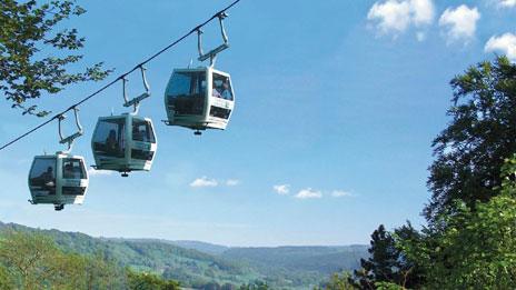 Cable cars similar to those the Plas Kynaston Canal Group hopes to install at Cefn Mawr