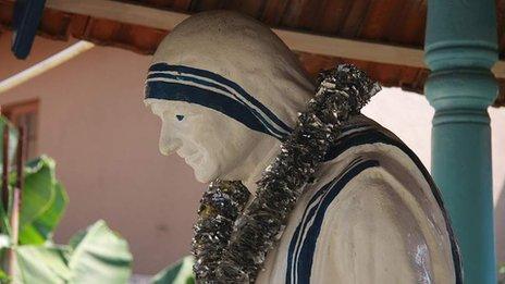 Statue of Mother Teresa at Prem Nivasa