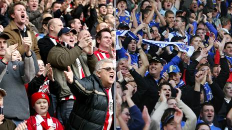 Southampton and Portsmouth fans