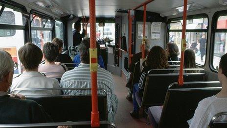 Bus passengers in Cambridge