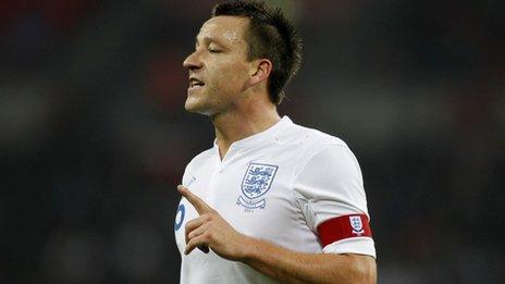 John Terry playing for England against Sweden at Wembley on 15 November