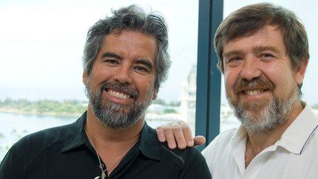 Henk Rogers and Alexey Pajitnov, owners of the Tetris Company 29 December 2011