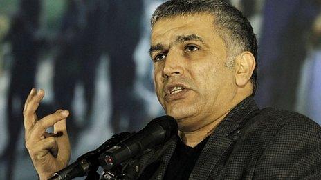 Nabeel Rajab addresses opposition rally in Budaiya, west of Manama. 9 Dec 2011