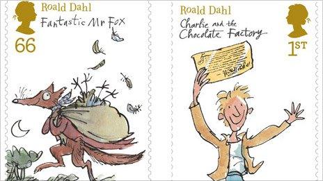 Stamps celebrating Roald Dahl
