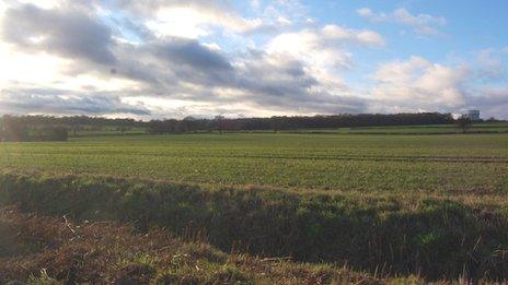 Views across fields in Burton Green