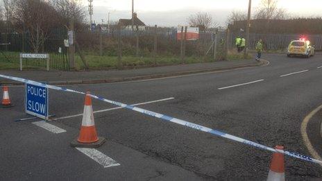 Police cordon at the recycling centre