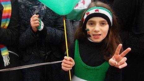 Photo allegedly showing protesters in Idlib, Syria