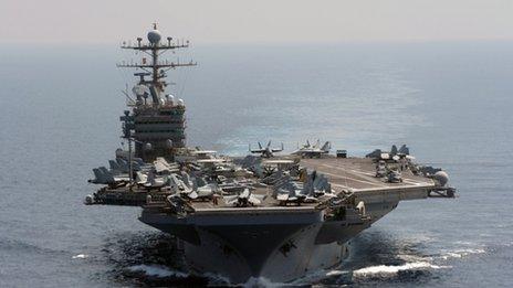 USS Abraham Lincoln went into the Gulf on Sunday