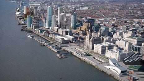 Liverpool waterfront with proposed development (artist impression)