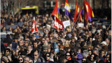 Demonstration in Madrid, Spain (29 Jan 2012)