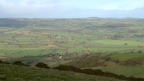 View of Shropshire hills