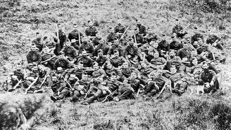 These men are the These men are the B Company 2/24th Regiment- the men who defended Rorke's Drift.- the men who defended Rorke's Drift.