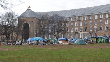 Occupy protesters on College Green