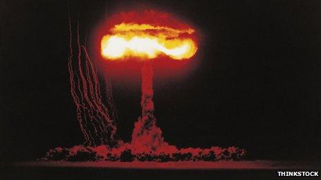 Mushroom cloud from nuclear testing