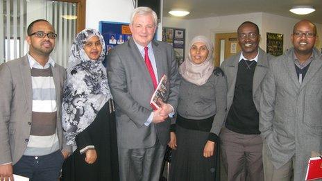 Stephen O'Brien and members of the Somali community in Bristol