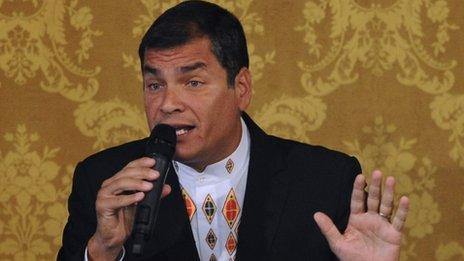 Ecuador's President Rafael Correa on 27 February 2012