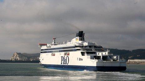 Ferry arriving at the Port of Dover