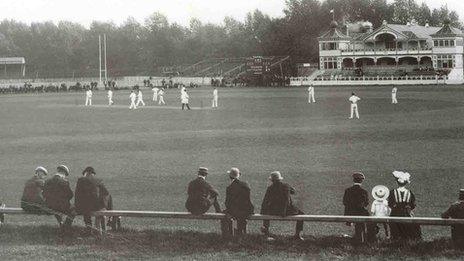 A cricket match at Cardiff Arms Park
