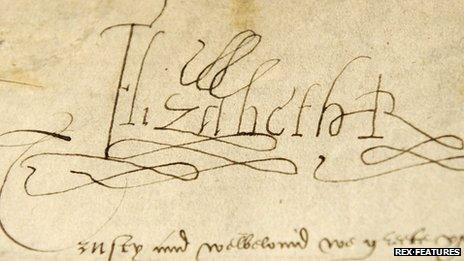 Elizabeth I's signature