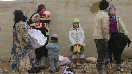 Syrian refugees in Lebanon 4 March 2012