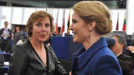 Danish women politicians in Strasbourg, 18 Jan 12