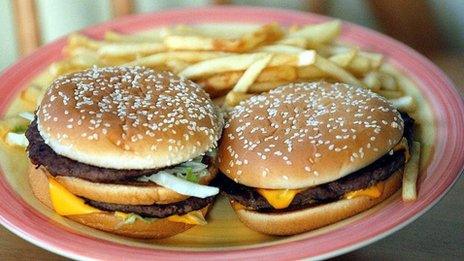 Burger and chips