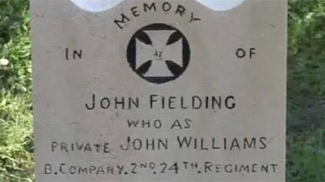 John Fielding is buried at St Michael's Church, Llantarnam