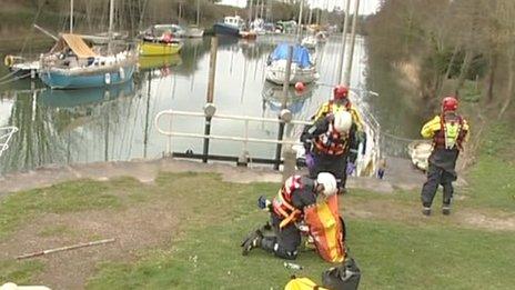 Emergency and rescue organisations take part in a training exercise in Lydney