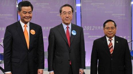 From left: CY Leung, Henry Tang and Albert Ho