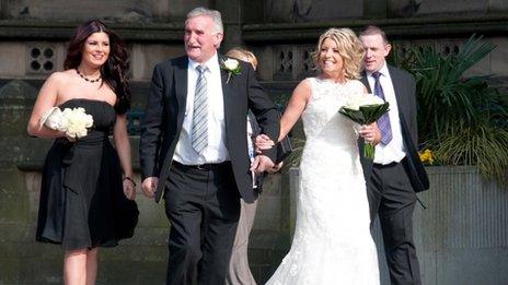 Bride Frances Canning along with some of the wedding party