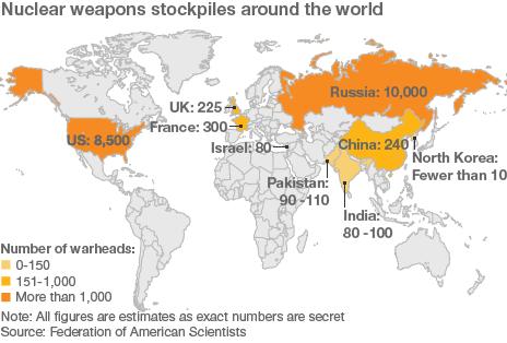 Nuclear weapons map