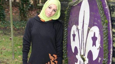 Mirriam Kaissi wearing the new Scouts clothing range range for Muslim girls