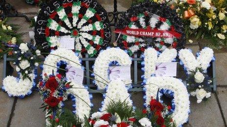 Wreath at Jocky Wilson's funeral