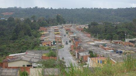 City development encroaching on rainforest