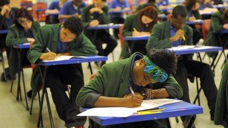 Pupils taking exams