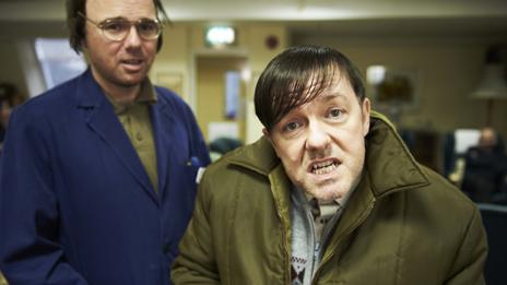 Ricky Gervais and Karl Pilkington in Derek
