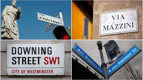 Streets named after men