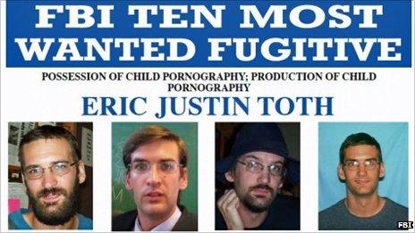 The wanted poster for Eric Justin Toth