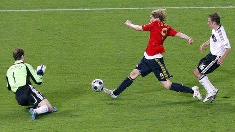 Fernando Torres scores Spain's winner at Euro 2008