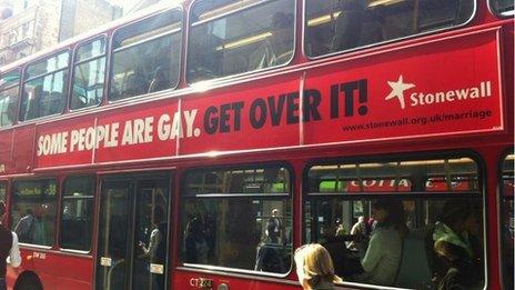 Stonewall's bus advert