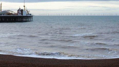 Computer image of wind farm off Brighton