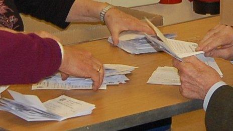 Voting papers being counted