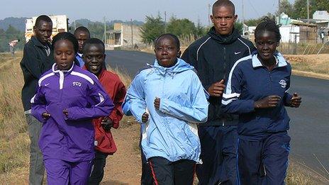 Children running in Iten, Kenya