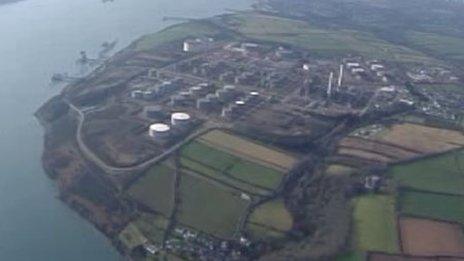 The LNG terminal near Milford Haven in Pembrokeshire