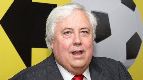 File picture of Australian mining billionaire Clive Palmer, taken on 1 March, 2012