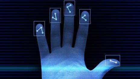 Hand being scanned