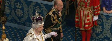 The Queen and Duke of Edinburgh arrive for the Queen's Speech